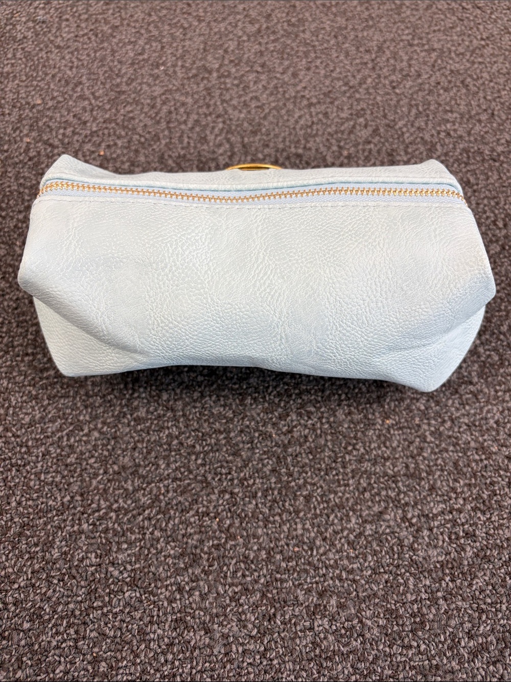 Mulberry Sky Blue Leather Cosmetic Case with Gold Tree Medallion - Picture 10 of 11